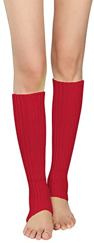 Durio Warme Winter Beinstulpen Damen Y2K Leg Warmers 80er Retro Stulpen | Elastische, weiche Slouch Sock und Beinwärmer für Mädchen, Strick Gestrickt Strümpfe für Cosplay, Party, Fasching & Karneval.