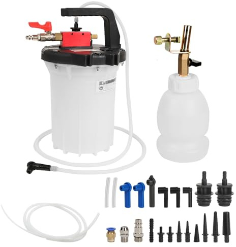 Wenzhon 3L Vacuum Brake Bleeder Kit, Brake Bleeder Pneumatic Brake Fluid Bleeder Kit with 22PCS Adapter and 1L Refilling Bottle One Person Operation