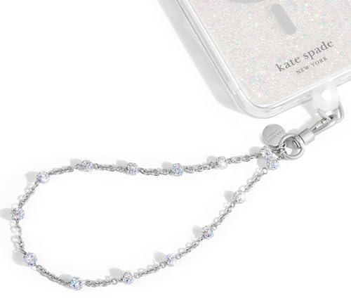 kate spade new york Phone Charm Wrist Strap - Detachable Cell Phone Lanyard - Dazzle Chain Silver