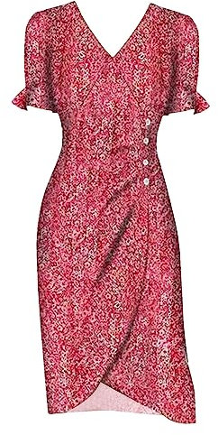Cocila Salopette Jeans Donna con Gonna Abito Donna Estivo Chiffon Kaftano Lungo Donna Cotone Vestiti Donna Maniche A Sbuffo Gonna Anni 50 Donna Vintage Offerte Natale Lampo (RD2, S)