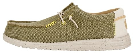HEYDUDE Men's Wally-Coastline Jute Olive Size 10 | Men's Shoes | Men Slip-on Loafers | Comfortable & Light-Weight