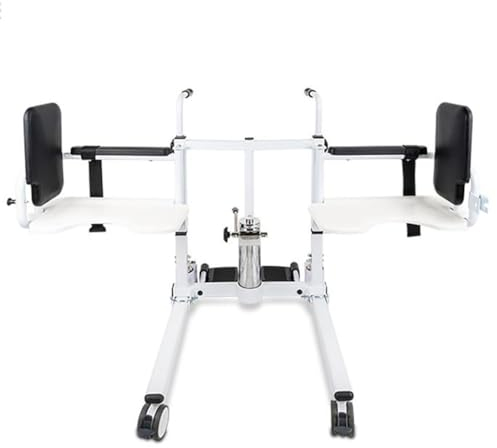 WOLWES Hydraulischer Patientenlift Rollstuhl,Tragbarer Patientenlifter,Transfer-Rollstuhl-Hebebühne,Multifunktions-Duschstuhl,Patientenlifter Hilfsmittel A
