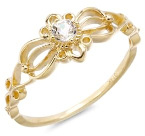 Whoiy Damenringe Gold 750 Topas Verlobungs Eheringe Damen Zierlich Echt 18 Karat Gelbgold Hochzeitsringe für Frauen Großer 52 (16.6)