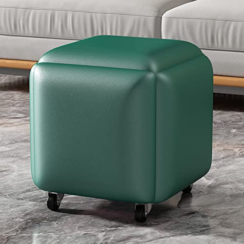Ottomane Hocker 5 in 1 Stapelbarer Würfelstuhl, Stapelbare Hocker, Quadratische Bank aus Leder/Flanell, Fußhocker mit Rollen für Wohnzimmer, Esszimmer