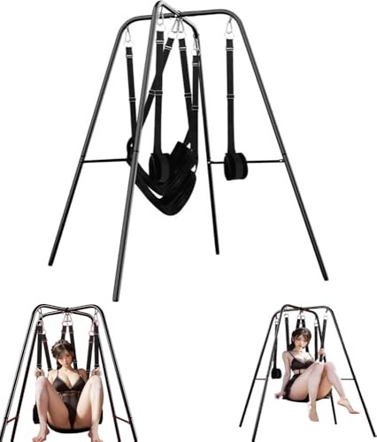 Liebesschaukeln Sexschaukel Mit Gestell Belastbar Bis 200kg Sex Sexschaukel Mit Verstellbaren Riemen BDSM Verschiedene Sexpositionen Lordosenstütze Luxus Bondage Set Sexspielzeug Für