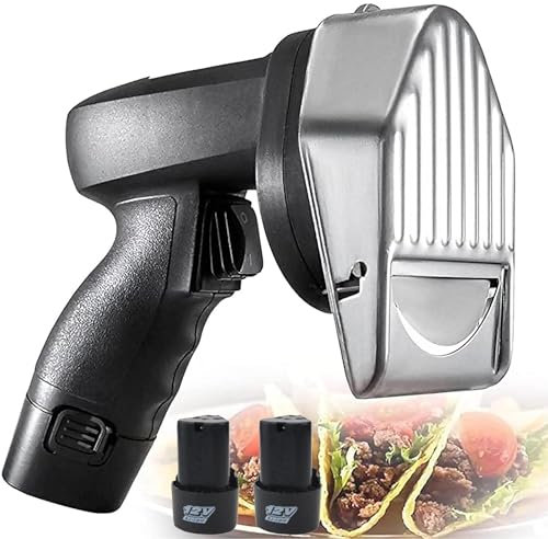 Affettatrice Elettrica per Kebab - Coltello Turco da Kebab Senza Fili con 2 Lame, Affettatrice Ricaricabile per Shawarma Doner Kebab per Macellerie, Ristoranti