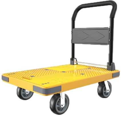 Schwerlast-Klappwagen, Plattformwagen, 500 kg, flache Schubkarre, bequeme Plattformwagen, robuste Garagen-Plattformwagen