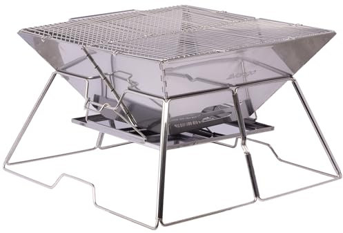 Vango Ranger BBQ Portable Collapsible Campfire Pit Camping Grill Stainless Steel Barbecue for Camping, Picnic, Garden, Beach with Carry Bag