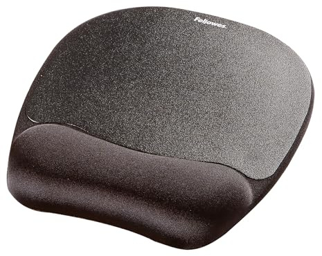 Fellowes Tapis de Souris Everyday avec Support de Poignet - Tapis de Souris Ergonomique pour Ordinateur Portable, Repose-Poignet Ergonomique - Noir