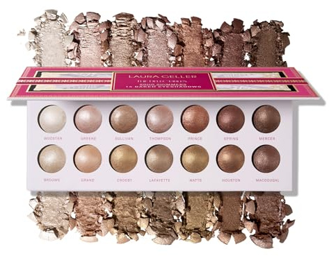 Laura Geller Beauty The Delectables 14 Multi-Finish Baked Eyeshadows - Long-Lasting Eyeshadows for Everyday (Soho Shimmers)