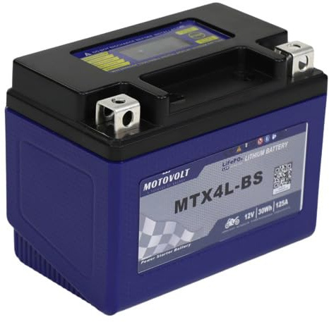 Motorradbatterie motoVolt Lithium MTX4L-BS / YTX4L-BS CCA:125A