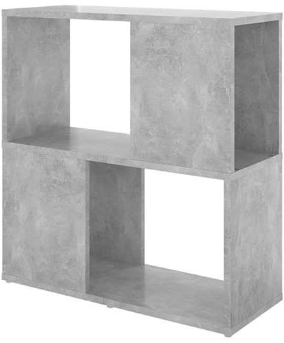 Eleganz Estantería de madera gris hormigón 60 x 24 x 63 cm – Moderno sistema de estanterías para salón, oficina y más – solución de almacenamiento estable para libros y decoración