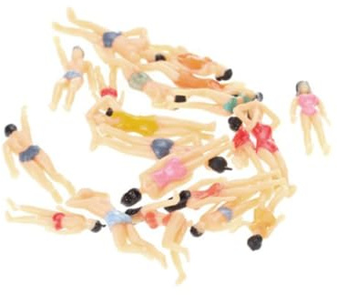 NASSMOSSE Packung mit 20 Stück 1:50 bemalte Strandmenschen-Modellfiguren