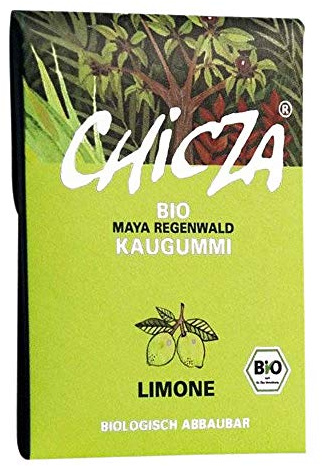 Chicza Organic Chewing-Gum Lime, Certificato Biologico e Kosher, Biodegradabile, Set 3x30g