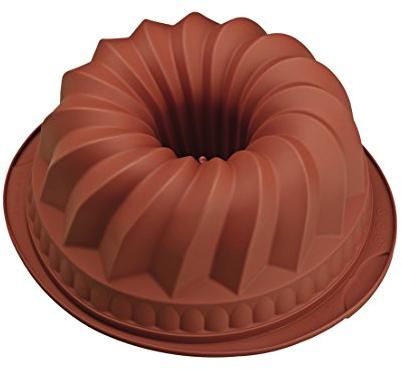 HappyFlex hf1134 Maxi Moule à kouglof, Silicone, Rouge Brique, capacité 2,5 L
