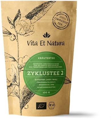 Vita Et Natura® BIO Zyklustee 2 – f. die zweite Zyklushälfte (100g) | Bewährter Tee aus traditionellen Frauenkräutern nach Originalrezeptur – 100 % biologisch und naturbelassen