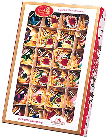 Kurt Adler 40MM Early Years Miniature Glass Ornaments, 24-Piece Box