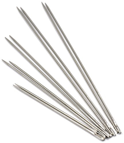 fujiyuan 20 agujas largas de ojo grande para costura, manualidades, tapicería, bordado, 4 tamaños surtidos, 175 mm, 17,5 cm