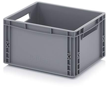 Contenitori impilabili in plastica resistente, 20 litri, 40 x 30 x 32 cm, colore grigio (400 x 300 x 320 mm)