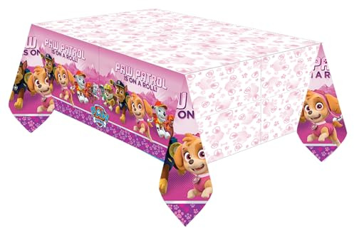 amscan Nappe en Plastique Rose Pat'Patrouille 137 x 243 cm - Rose - Taille Unique