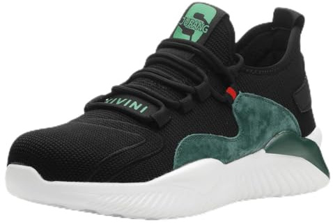UnPtios Lightweight Safety Trainers for Men Women Breathable Safety Shoes Wide Fit Steel Toe Caps Non-Slip Work Shoes for Warehouse Driver Construction Comfort Air Cushion10UK