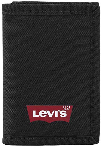 Levi's Batwing Trifold Wallet, Accessorio da viaggio - Portafoglio a tripla piega Uomo, Nero (Regular Black), Taglia unica