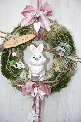 Türkranz Osterkranz D32 mit Hase Farbe rosa/Natur