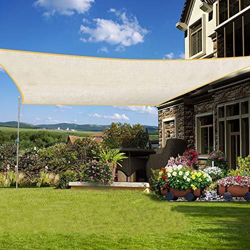 Green Bay Rectangle 2x4m Sun Shade Sail HDPE UV Block Outdoor Patio Garden Canopy Sunscreen Awning Cream
