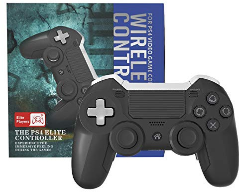 PS4 Elite Handle PS4/Slim/Pro Bluetooth Controller Handle with Body Headphone Hole Compatible PC + Accessories Sets (Black)