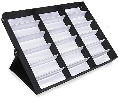 Scatola Occhiali Con 18 Scomparti, Porta Occhiali, Porta Occhiali Multiplo, Espositore Box Occhieli Da Sole Supporto Cassetto Organizzatore Cassettiera Portagioie Esposizione Stand Rack Portaocchiali