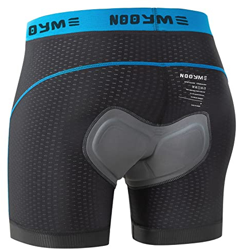 NOOYME Cykelbyxor för män, med vadderad 19D-kudde, MTB-kudde, ventilerande, snabbtorkande cykelshorts för män, halkfria, för cyklister