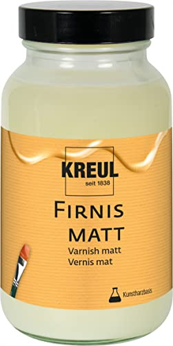 KREUL 86165 - Firnis matt, 250 ml, schützt vor Staub und Schmutz, transparenter & elastischer Schlussfirnis auf Kunstharzbasis, für Öl- und Acrylmalerei