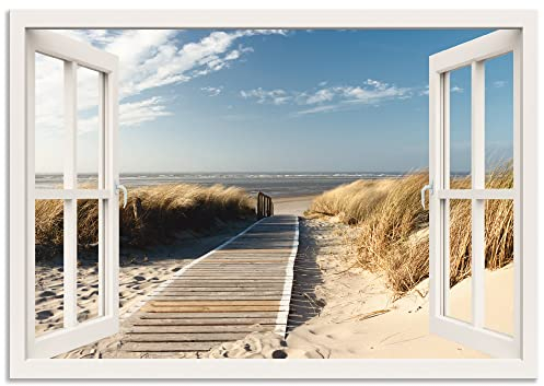 ARTland Wanddeko Wandbild Alu Verbundplatte für Innen & Outdoor Bild 100x70 cm Landschaften Fensterblick T5RQ