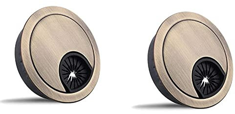 2Pcs 60mm Desk Cable Grommets,Computer Desk Metal Cable Hole,Round Cable Hole Cover for Desktop Cable Organizer