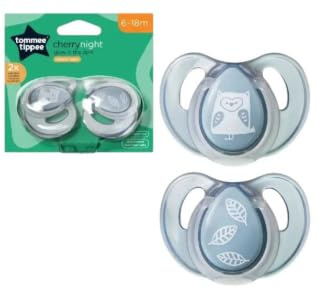 Tommee Tippee 2 chupetes Cherrynight 6-18 m