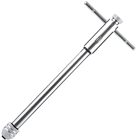 QISF Gewindeschneider Halter | Windeisen | Lang Werkzeughalter mit Gleitgriff für Gewindebohrer | M5 - M12 | Rechts + Links Umschaltbar