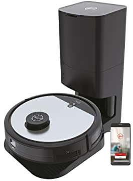 Hoover HG5 PRO Robot Aspirapolvere con Mappatura, 0,2 L, Wi-Fi, Torretta per Polvere, 5 Modalità, 1 Spazzola XL e 2 Laterali, 34x34x10,3 cm, Grigio
