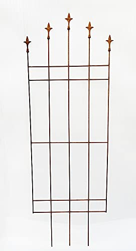 Rankgitter Metall Rost, Rankhilfe mit Lilie, 160 cm