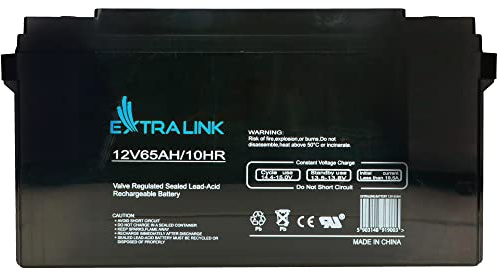 Extralink AGM Batterie 12V 65Ah – wartungsfrei, auslaufsicher, Deep Cycle – langlebige Versorgungsbatterie für Photovoltaik, Wohnmobil, USV, Inselanlage & Notstromversorgung