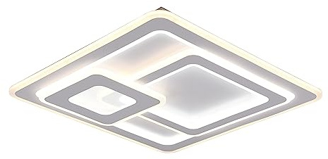 Trio Leuchten LED Deckenleuchte Mita 629219331, Metall Weiß matt, Acryl, inkl. 76 Watt LED, Fernbedienung, Dimmer, Farbwechsel