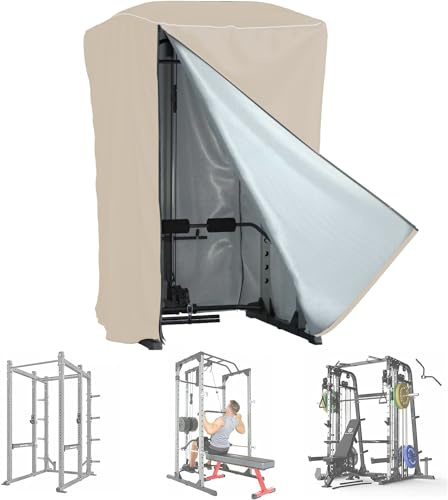 WJYZHM Power Cage Abdeckung, Smith Maschinenabdeckungen, Quat Rack Home Gym Zubehör, Vier Öffnungen, Reißverschluss für drinnen und draußen, universal, staubdicht und wasserdicht,