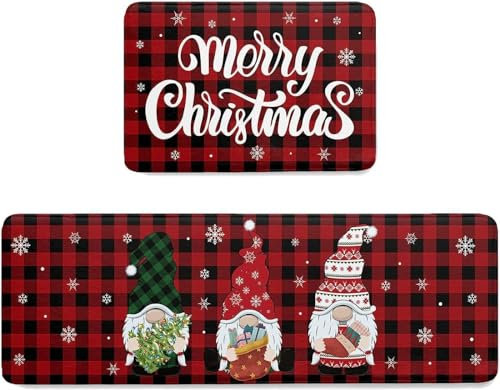 Küchenteppich 50x80 Rote Weihnachten Küchenläufer Teppich Für Küche Waschbarer rutschfest Läufer Küchenmatte Weich Und Superabsorbierend Waschbar In Waschmaschine
