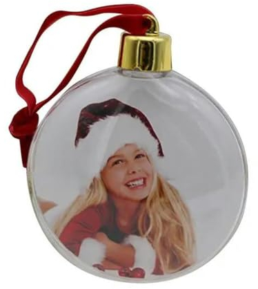 Weihnachtsdekorationen Transparenter Kunststoff-Fotorahmen Fünf-Sterne-Kugel zum Aufhängen Weihnachtsbaumschmuck DIY Fotokugel-A