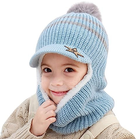 2–6 Jahre Kinder Wintermütze Mit Ohrenklappen Und Schal Baby Jungen Mädchen Kleinkind Schalmütze Schlupfmütze Kinder Mädchen Mützen Mit Ohrenklappen Kinder Mütze Schal Set
