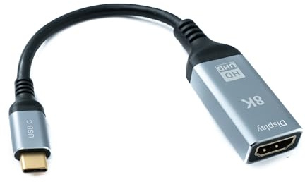 System-S Cable USB 4 de 20 cm Tipo C Macho a HDMI 2.1 estándar Hembra 40 Gbps 240 W USB 4.0 8K 60 Hz UHD 4K