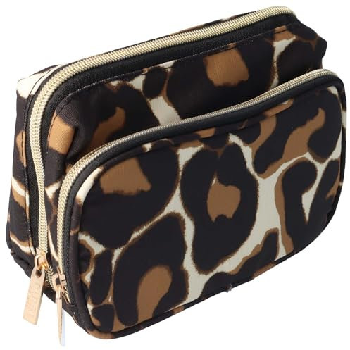 PARSA Beauty Kosmetiktasche klein (Leo-Print) – Schminktasche für Damen und Herren zur Aufbewahrung von Kosmetikartikeln