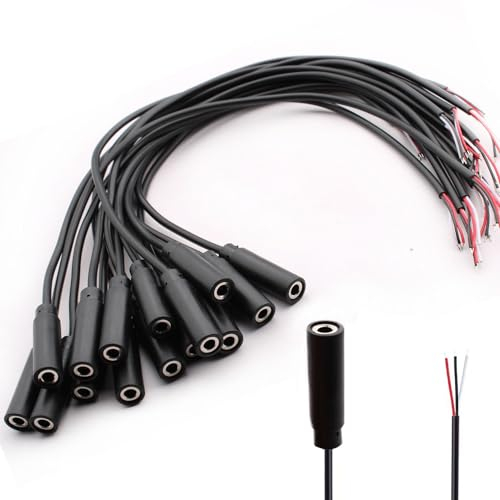 RUNCCI-YUN 15Pcs 3,5mm Buchse zum blanken Draht mit offenem Ende TRS 3-polige Stereo-1/8-Zoll-zum löten 3.5mm mini stereo klinkenstecker Cable for Repairing Audio Kopfhörer Cables(30cm)