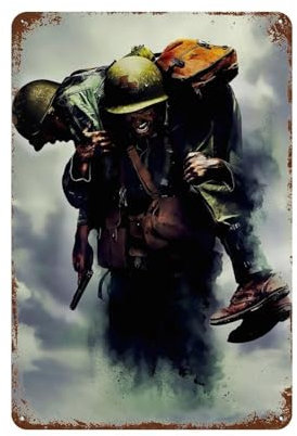 GIOEPWSWUI Hacksaw Ridge Movie Poster Wall Decor Art Metal Tin Poster Modern Home Decor Art Metal Poster Home Bar Shop Decorations Vintage Sign Gift 11.8x7.9