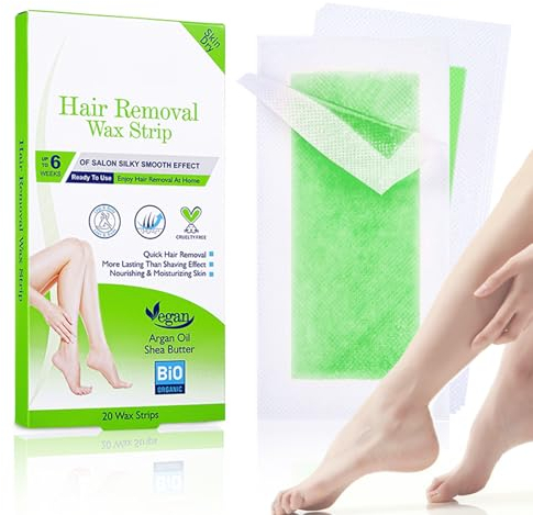 Wachsstreifen Gesicht, 20PCS Gesicht Kaltwachs Streifen, Haarentfernungswerkzeug, Wachsstreifen, Wachstuch, Aufkleber für Gesicht, Beine, Lippen, Augenbrauen, Beine, Arme, Körper, Haarentfernung-Grün