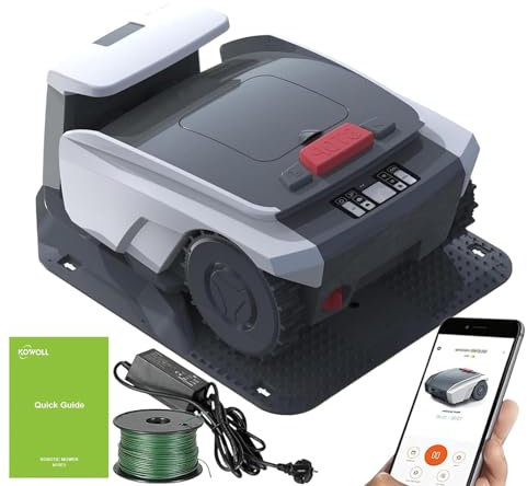 Fablestoryem Cortacésped Robótico, con Navegación GPS, Cortacésped Automático, con Autoinstalación y Tecnología de Corte Inteligente Ultra Silenciosa, Adecuado para Jardines Grandes (0,37 Acres)